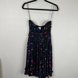 Halston Heritage Women Confetti Polka Dot Strapless Mini Dress‎ Fun 4 NYE